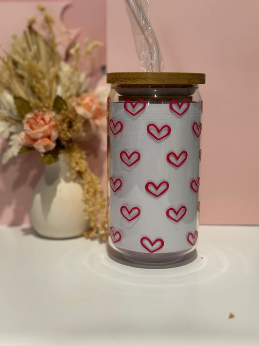 Pink Heart Can Cup