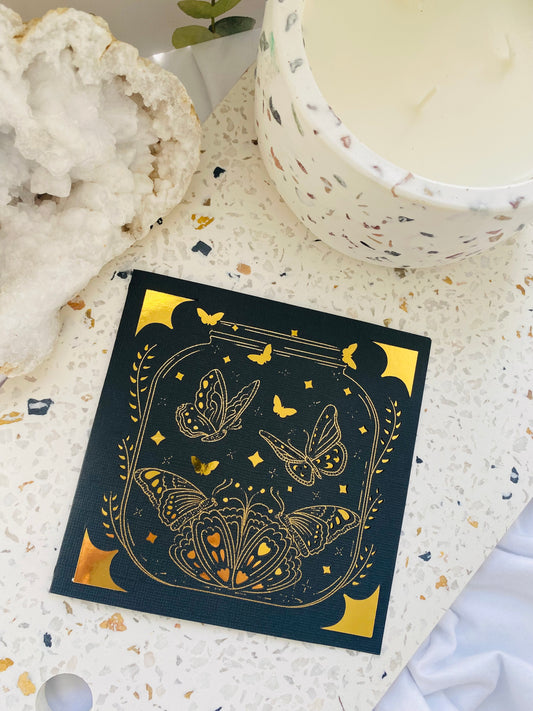 Black & Gold Butterfly Card