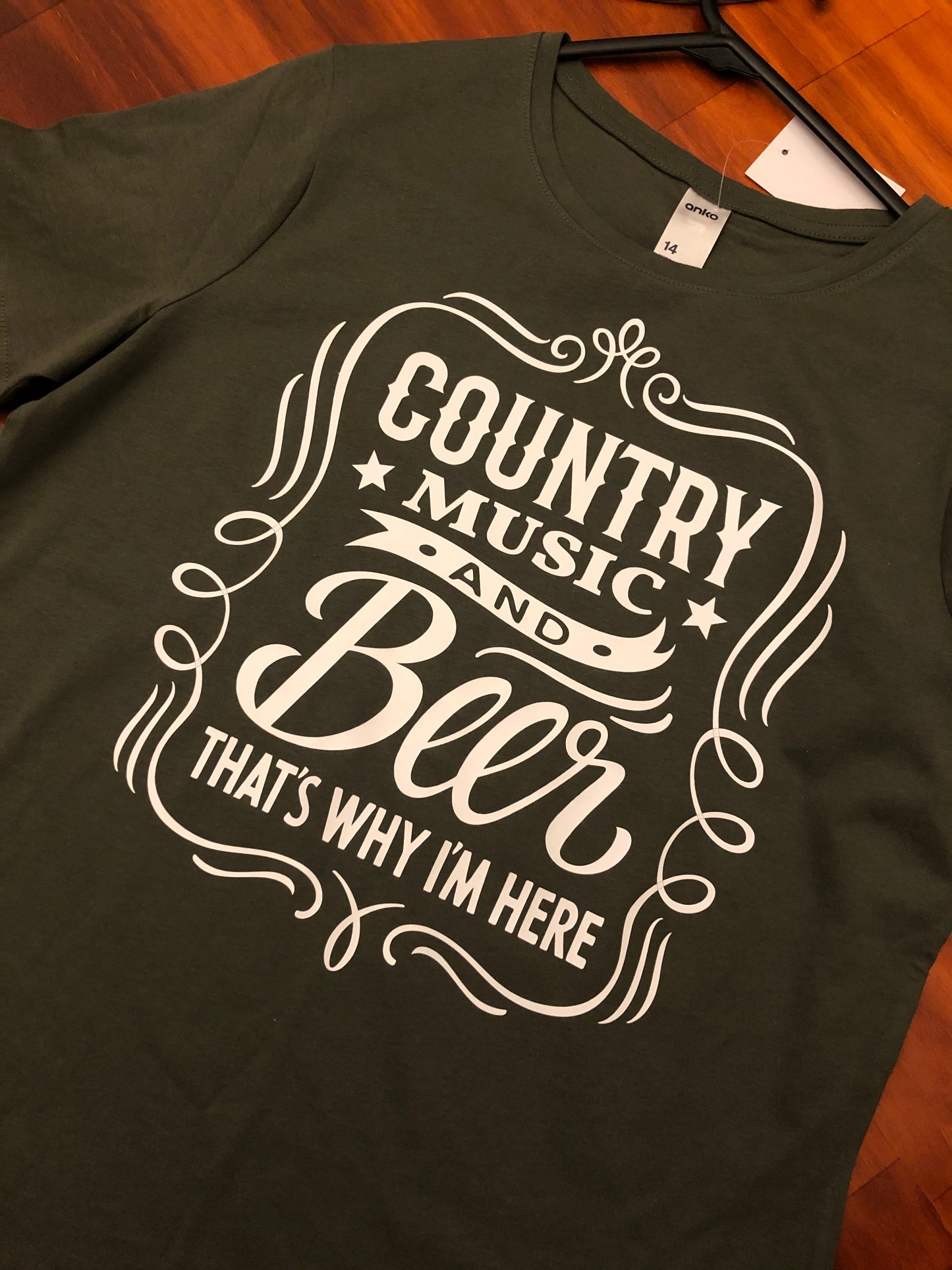 Country shirt - Country music and beer, that's why I'm here.