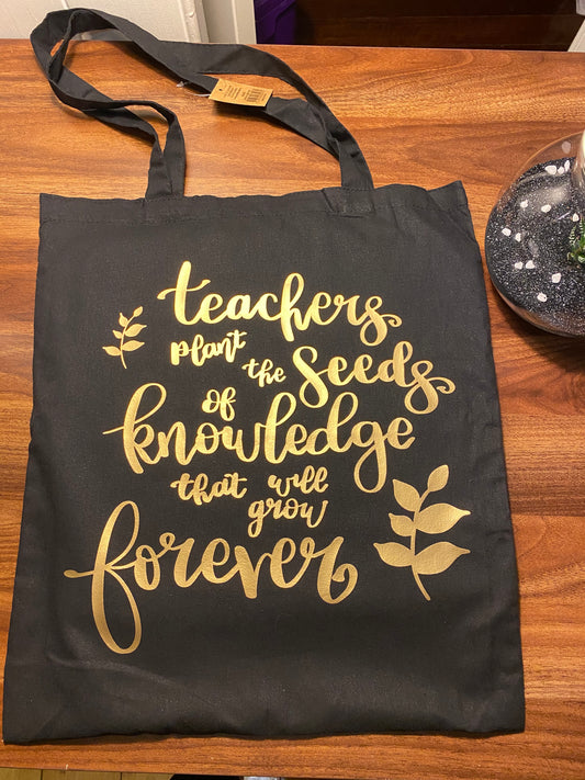 Tote Bags - Teachers plant seeds of knowledge