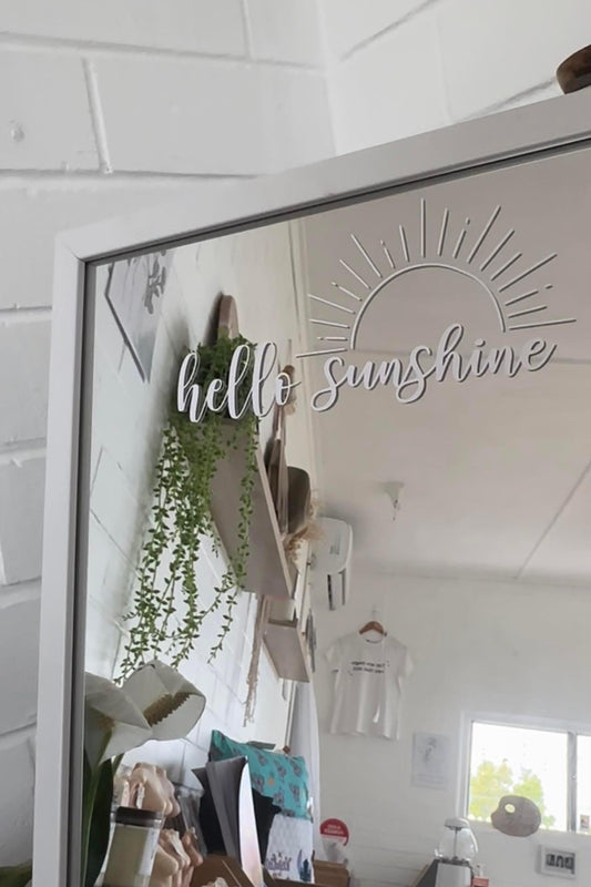 Affirmation Mirror Sticker - Hello Sunshine